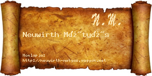 Neuwirth Mátyás névjegykártya